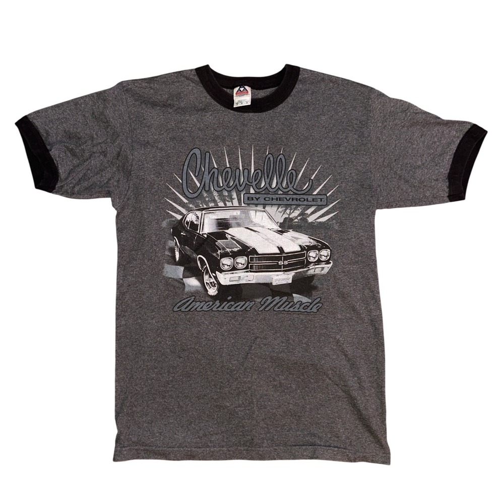 AAA Alstyle Chevelle by Chevrolet American Muscle Ringer T-Shirt Gray Mens M